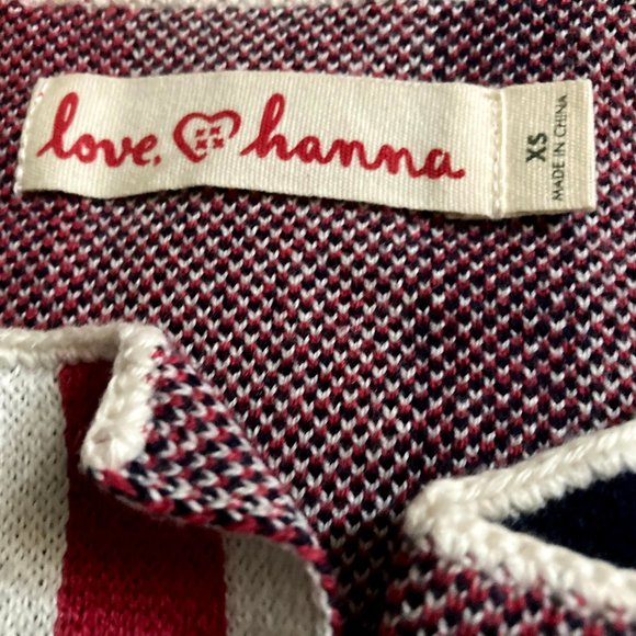 NEW Hanna Andersson Stripe Open Front Cardigan Pockets XS NWT Red Blue - Picture 4 of 11